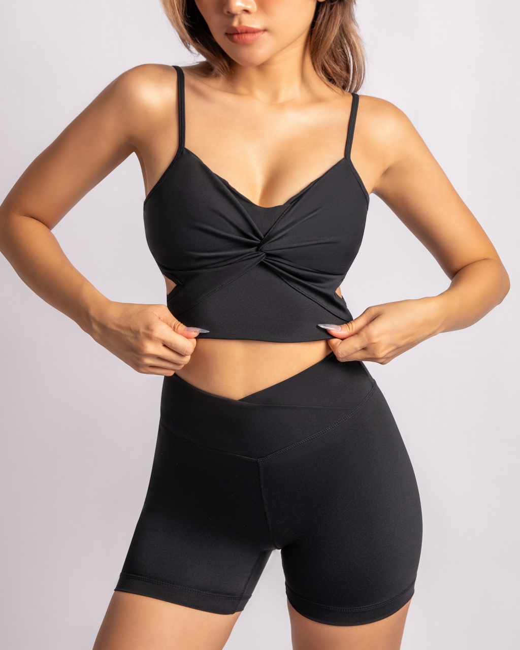 Unique LuxFit Twisted-Front Sports Bra