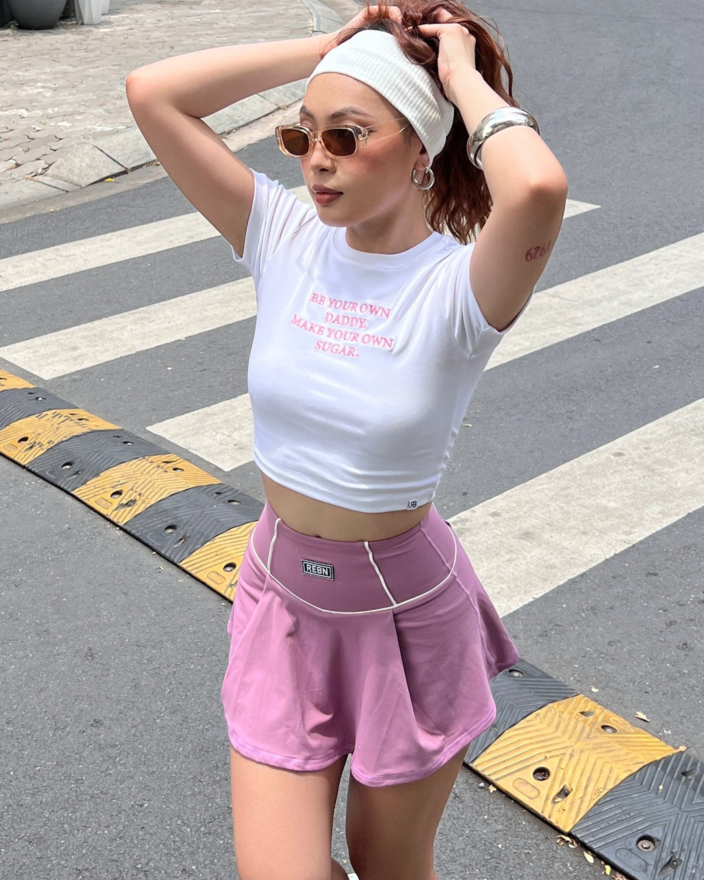 Embroidered Cotton Baby Tee "Be your own daddy make your own sugar"