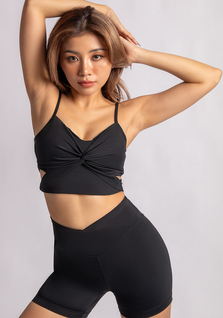 Unique LuxFit Twisted-Front Sports Bra