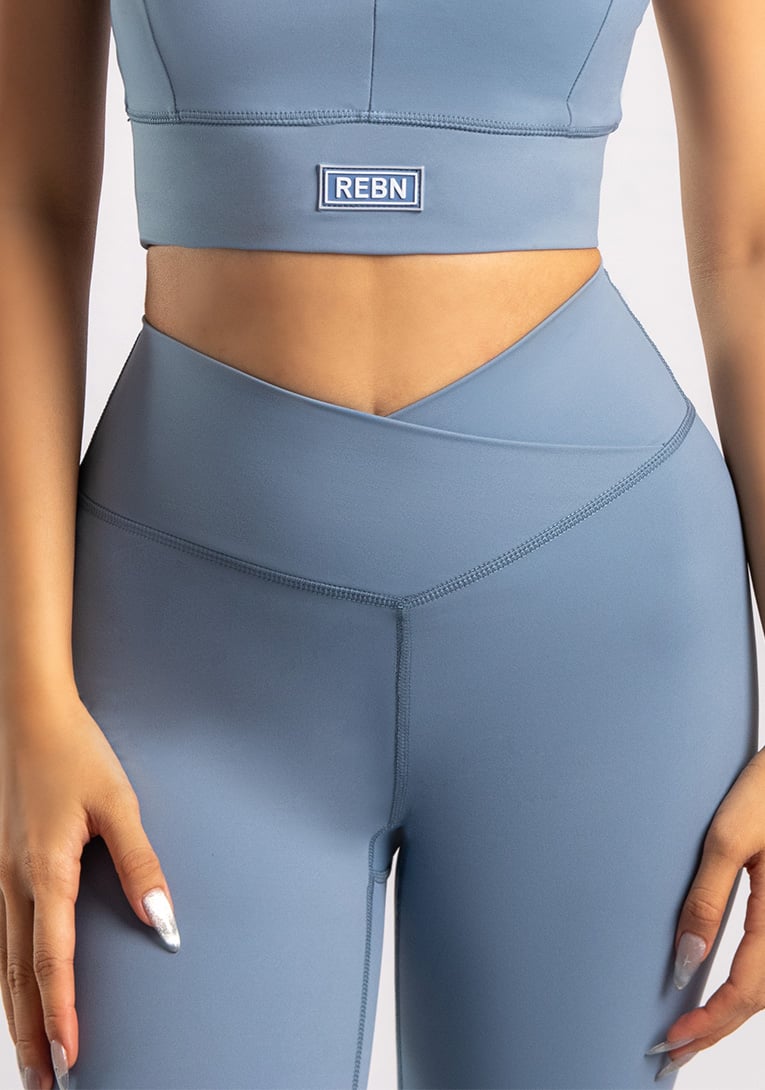 LuxFit High Rise V-Waist Crossover Contour Bikers