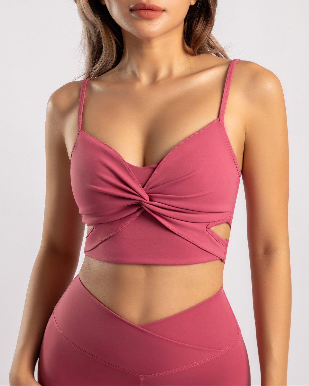 Unique LuxFit Twisted-Front Sports Bra