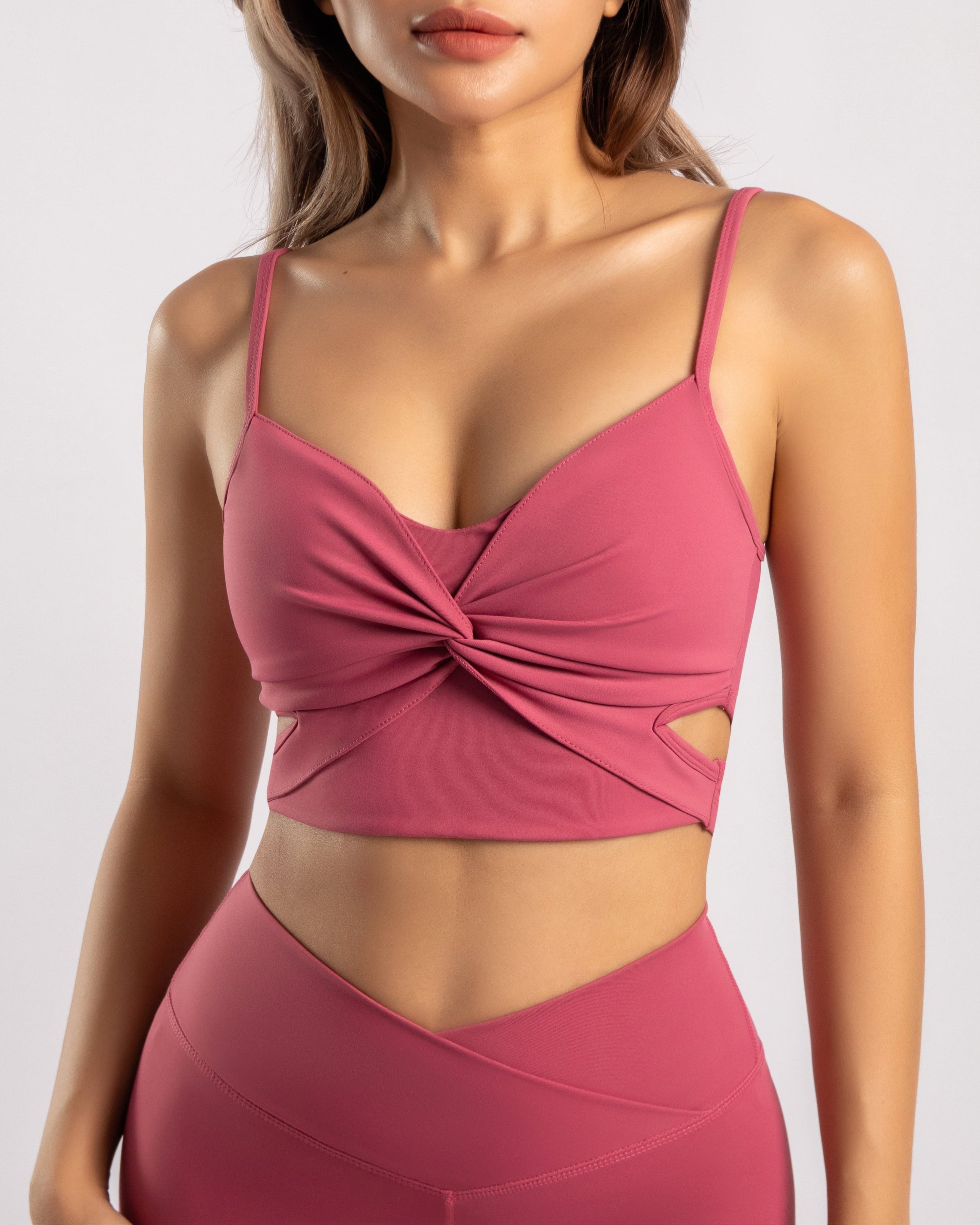 Unique LuxFit Twisted-Front Sports Bra